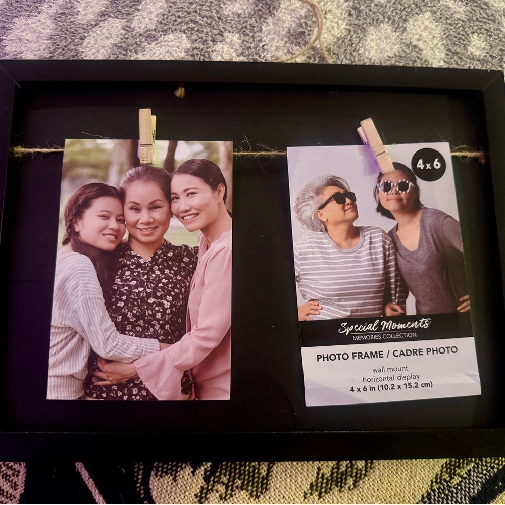 Special Moments Black Photo Frame with Clips